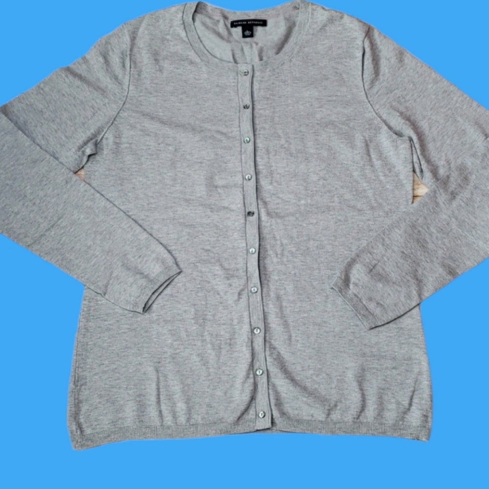 Banana Republic Gray Silk Cardigan Size Large